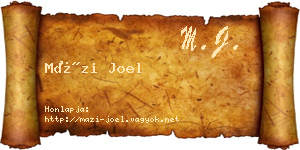 Mázi Joel névjegykártya